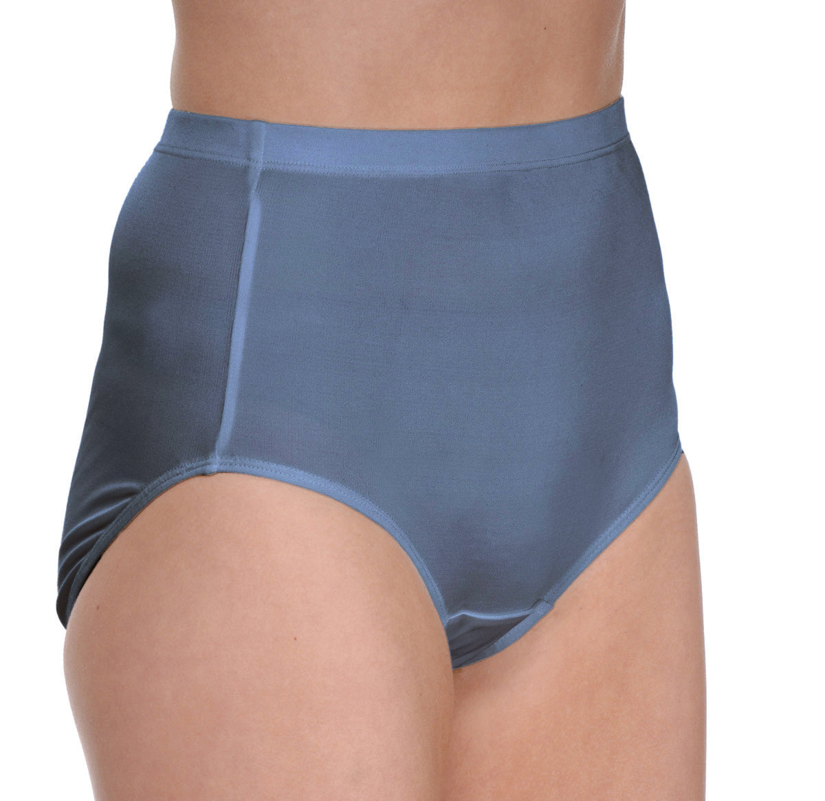 Blue high-waisted silk underwear 