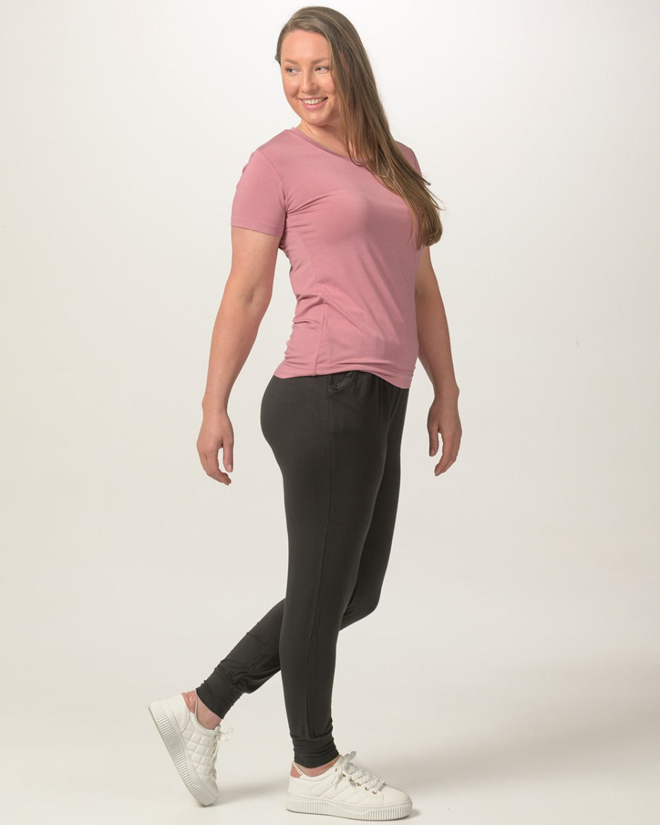 Bamboo Wide Waist Cuffed Leisure Pants