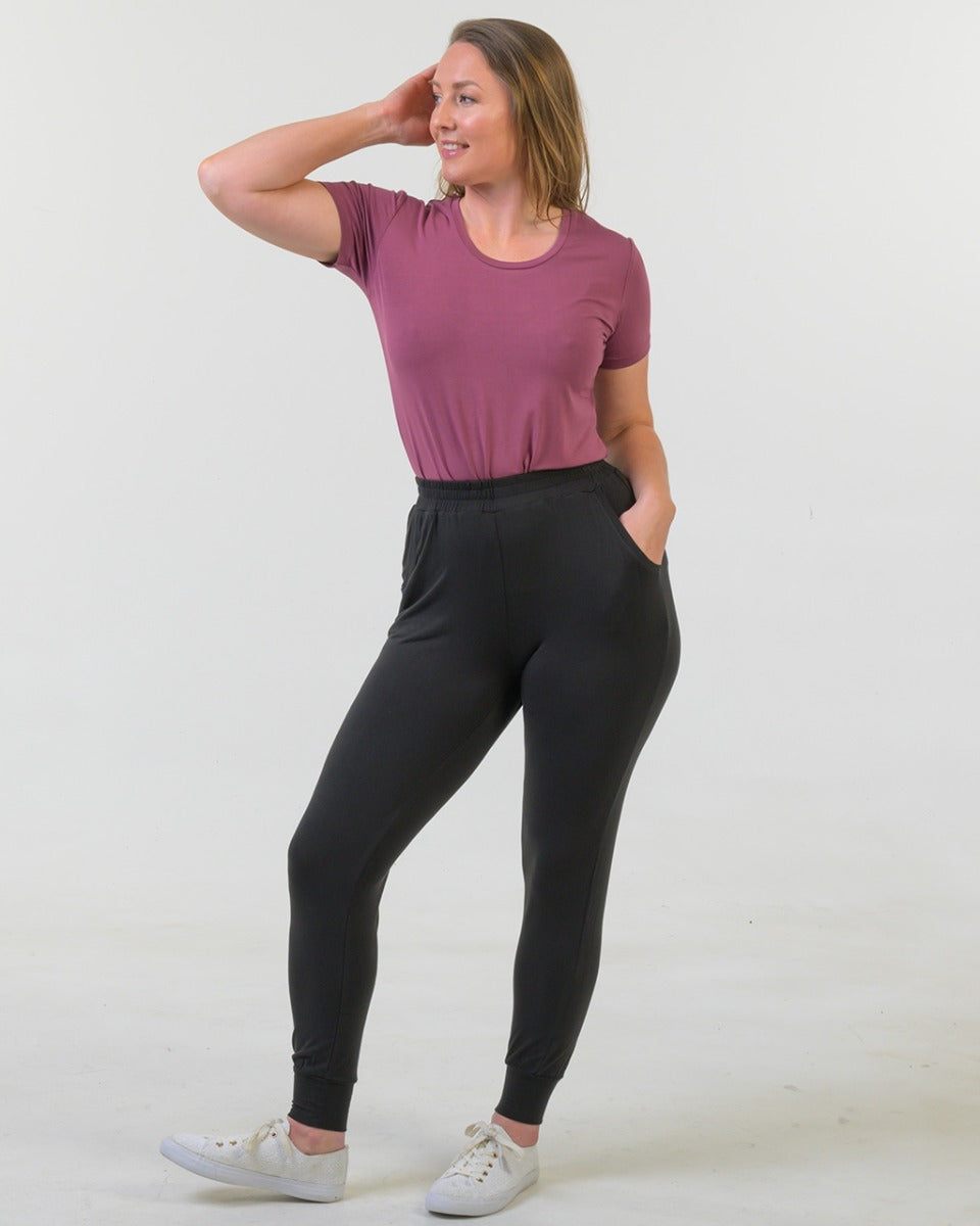 Bamboo Wide Waist Cuffed Leisure Pants