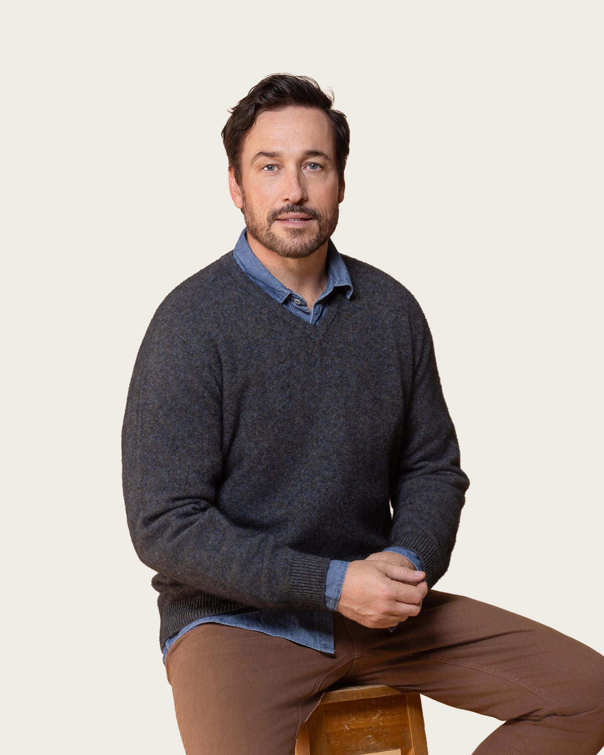 Possum Merino Oxford V-Neck Sweater
