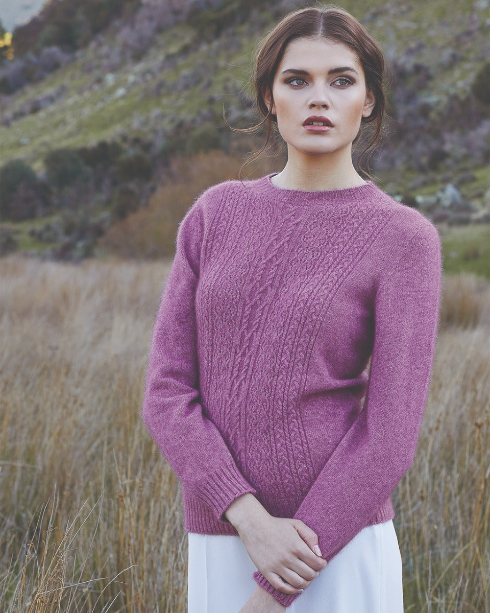 Possum Merino Cable & Lace Sweater