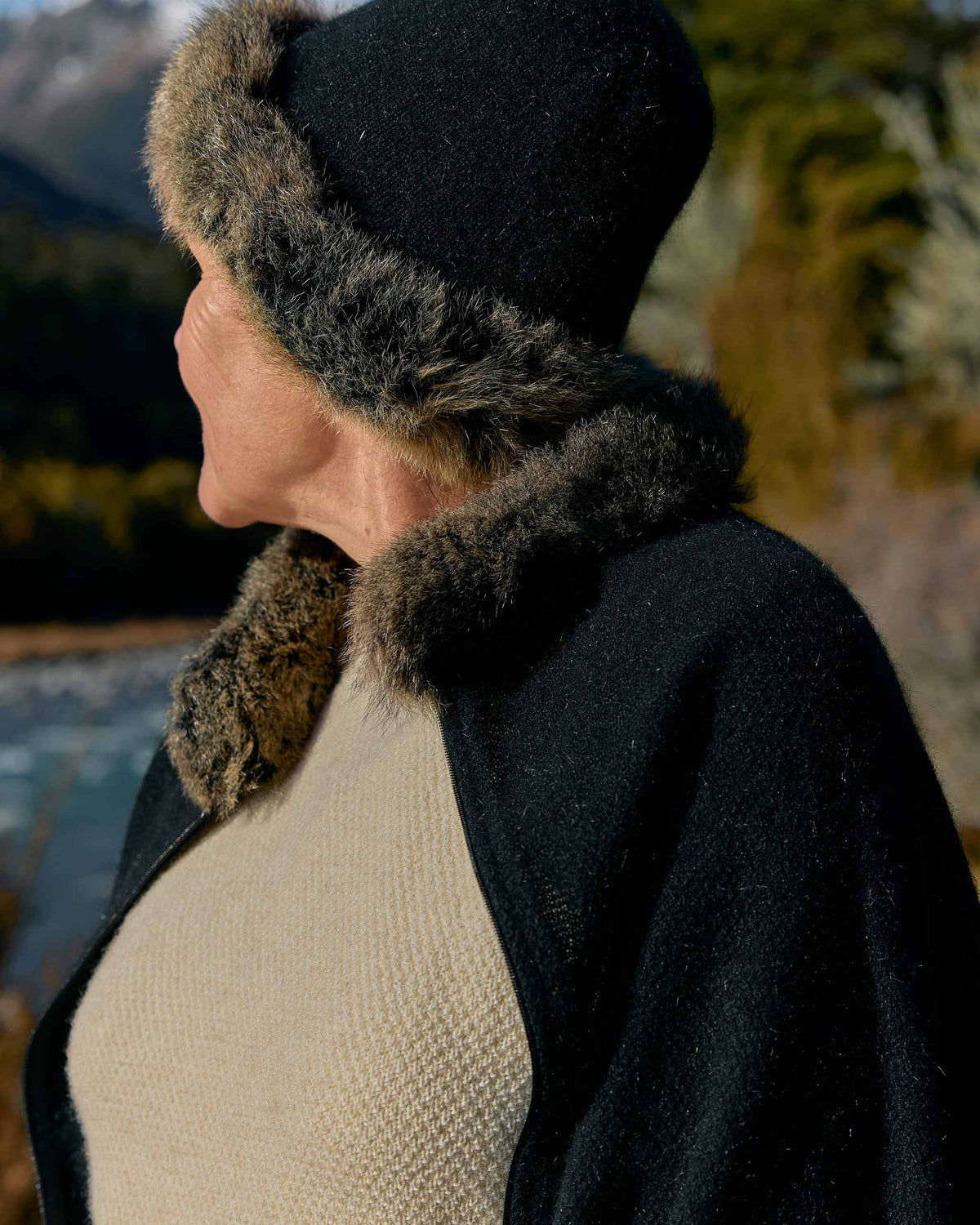 Possum Merino Two Tone Moss Stitch Sweater