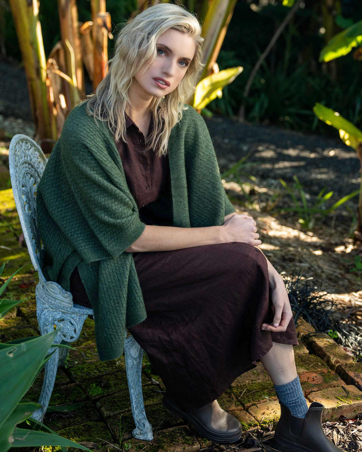 Possum Merino Zig Zag Textured Kimono
