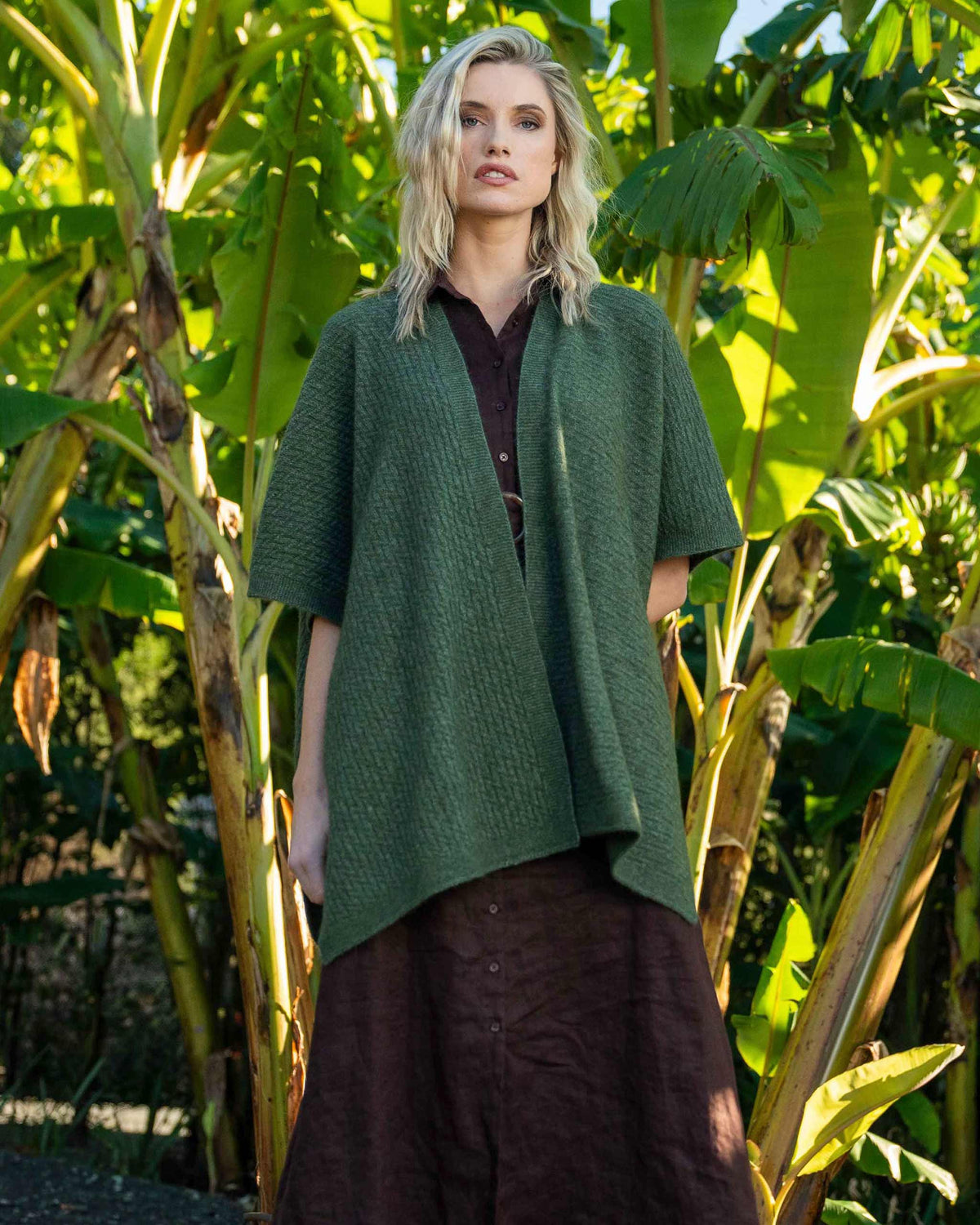 Possum Merino Zig Zag Textured Kimono