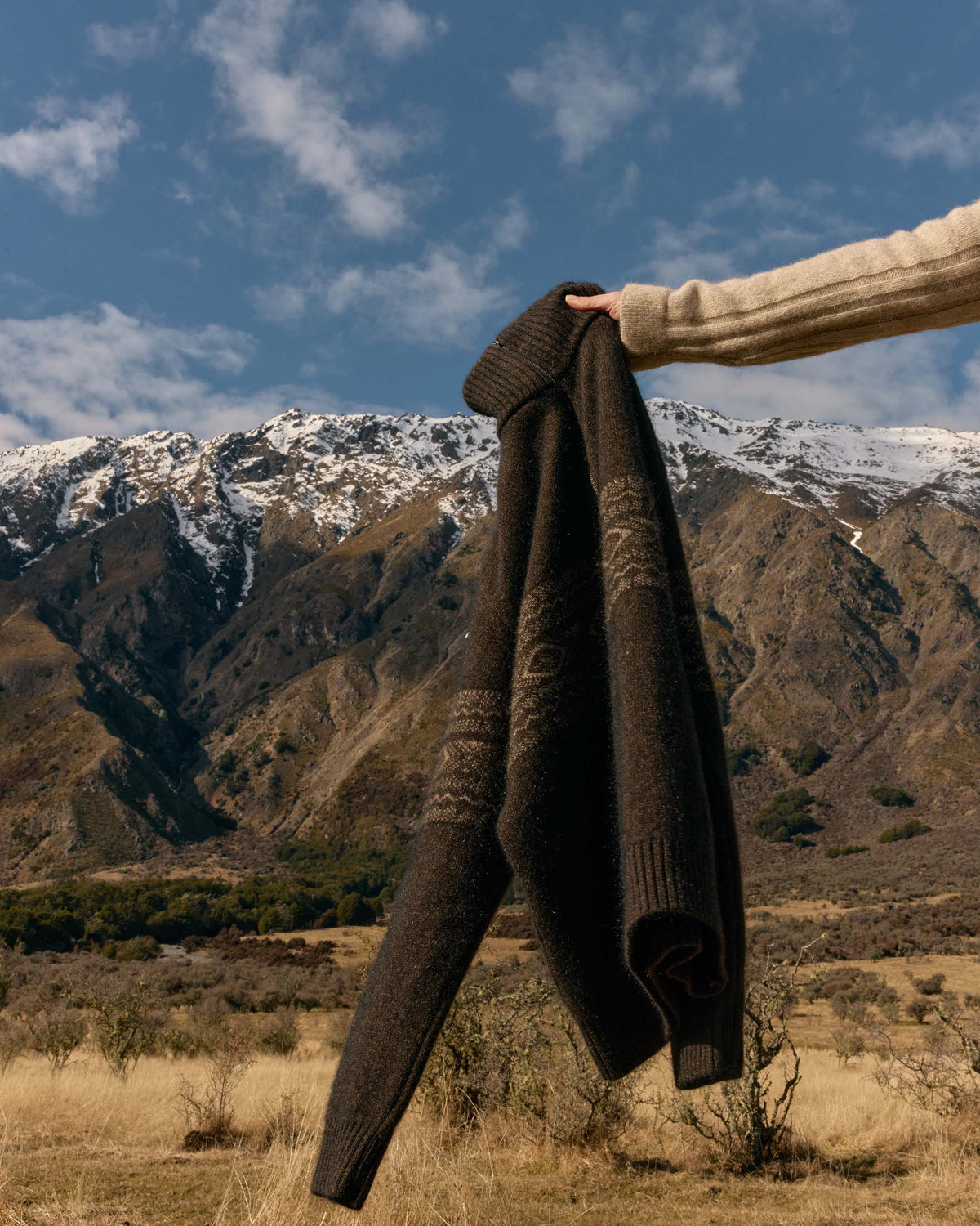 Possum Merino Fair Isle Quarter Zip Sweater
