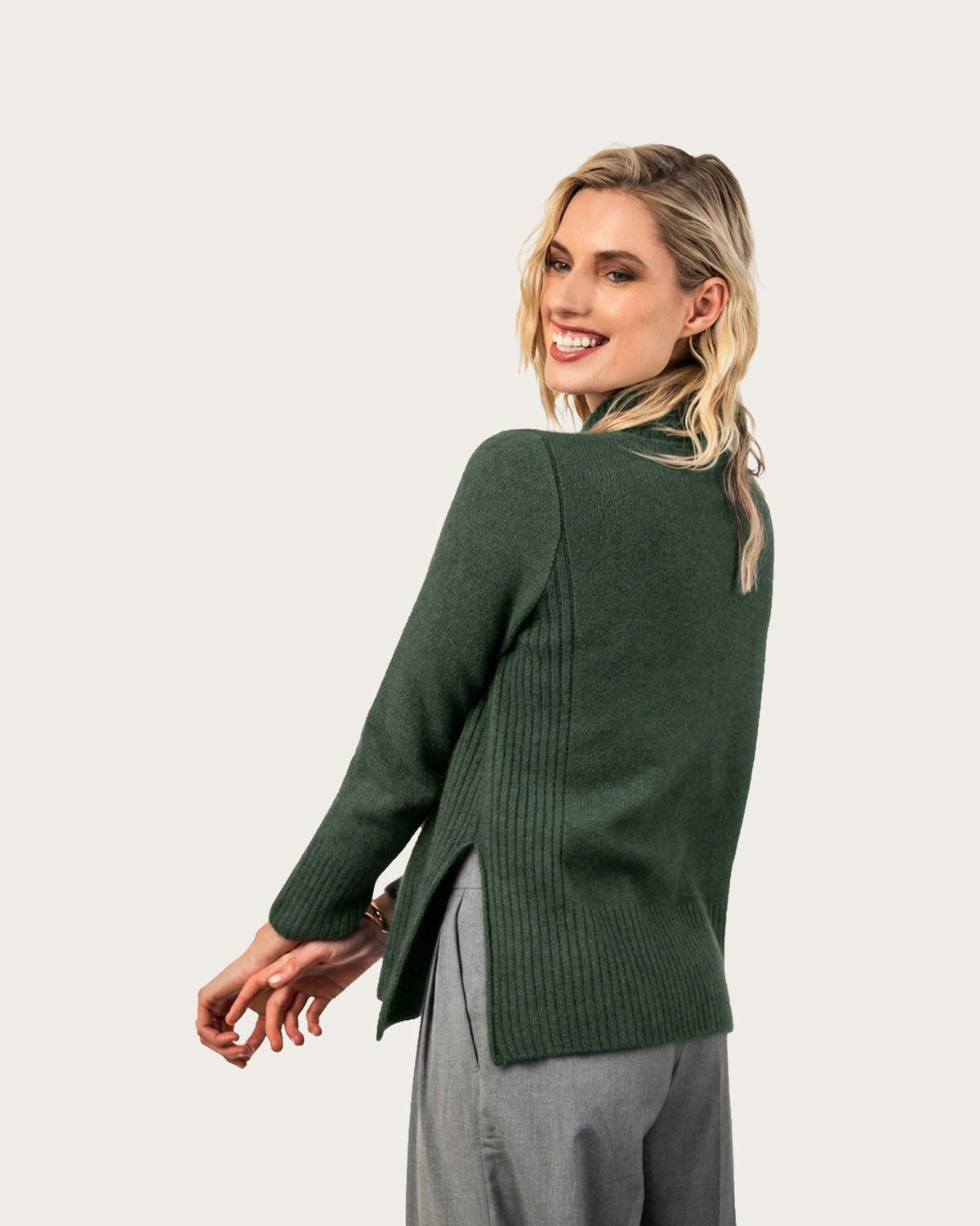 Possum Merino Roll Neck Rib Sweater