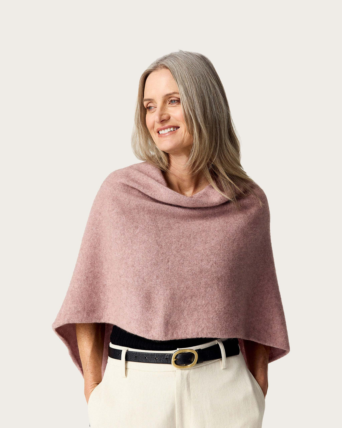Possum Merino Two Tone Poncho