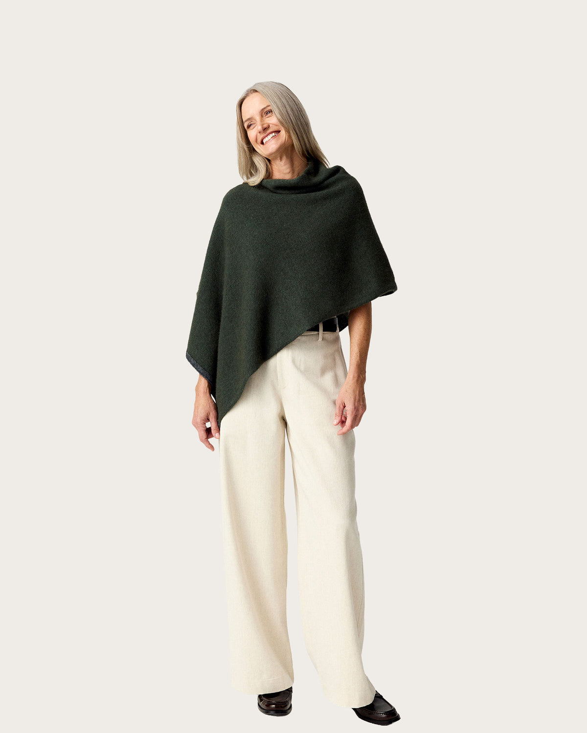 Possum Merino Two Tone Poncho