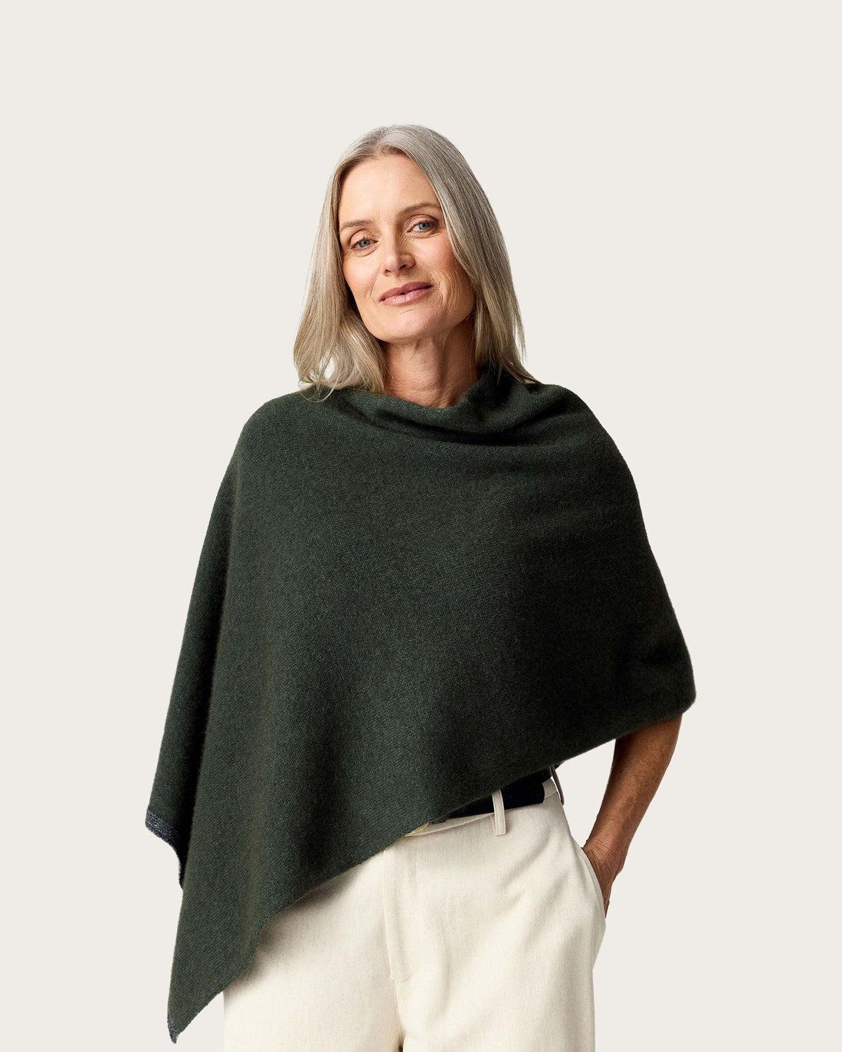 Possum Merino Two Tone Poncho