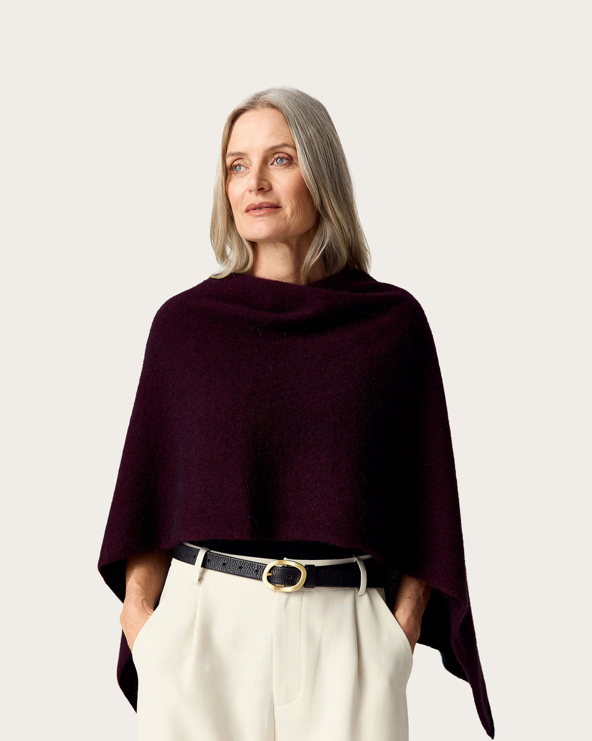 Possum Merino Two Tone Poncho