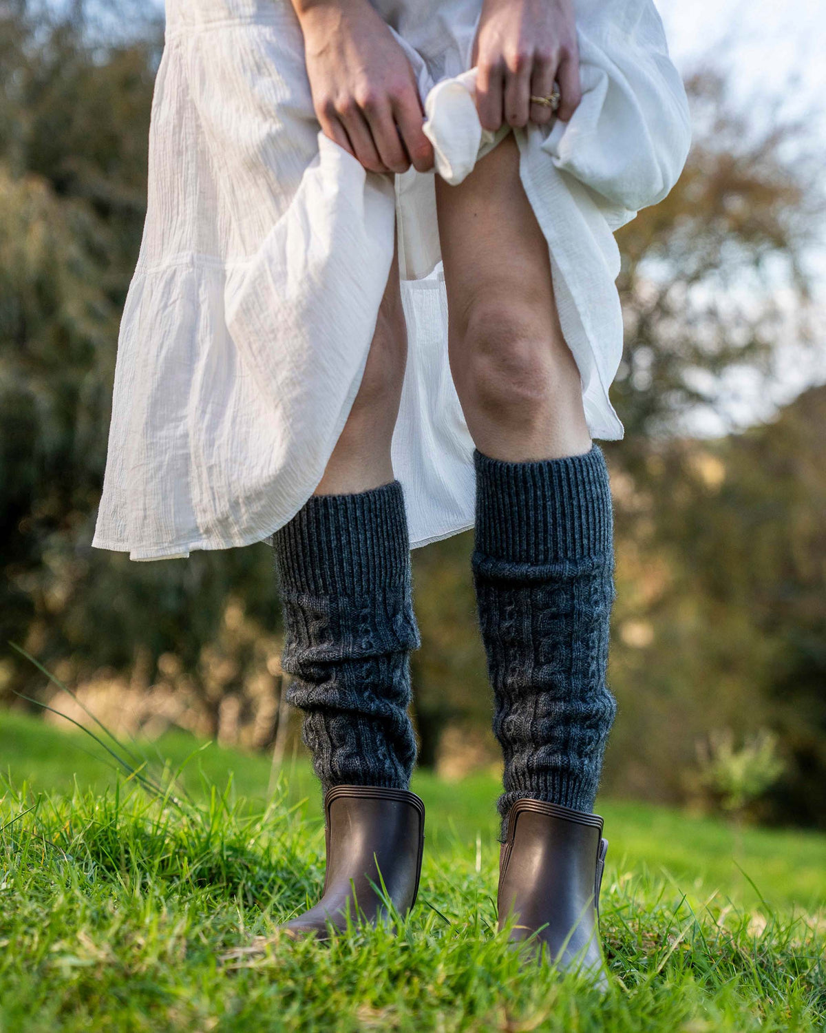 Possum Merino Cable Leg Warmers