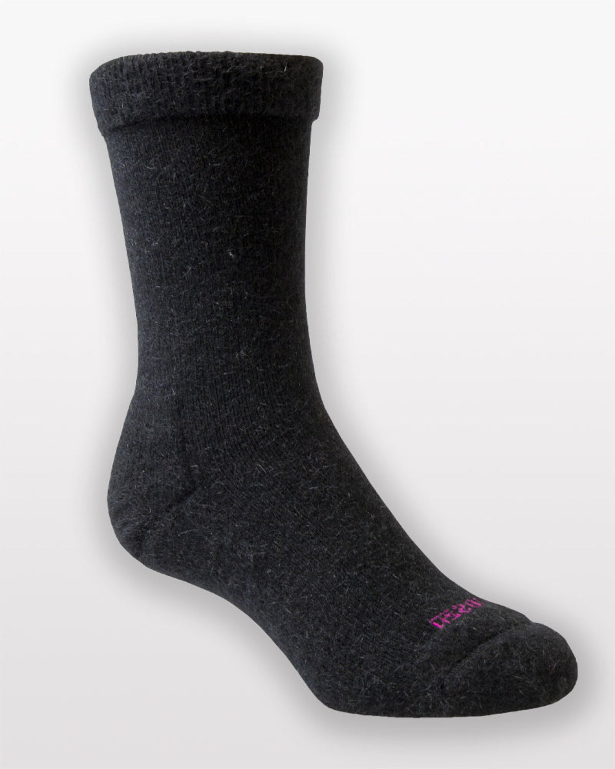 possum merino Dark gray sock on a light gray background