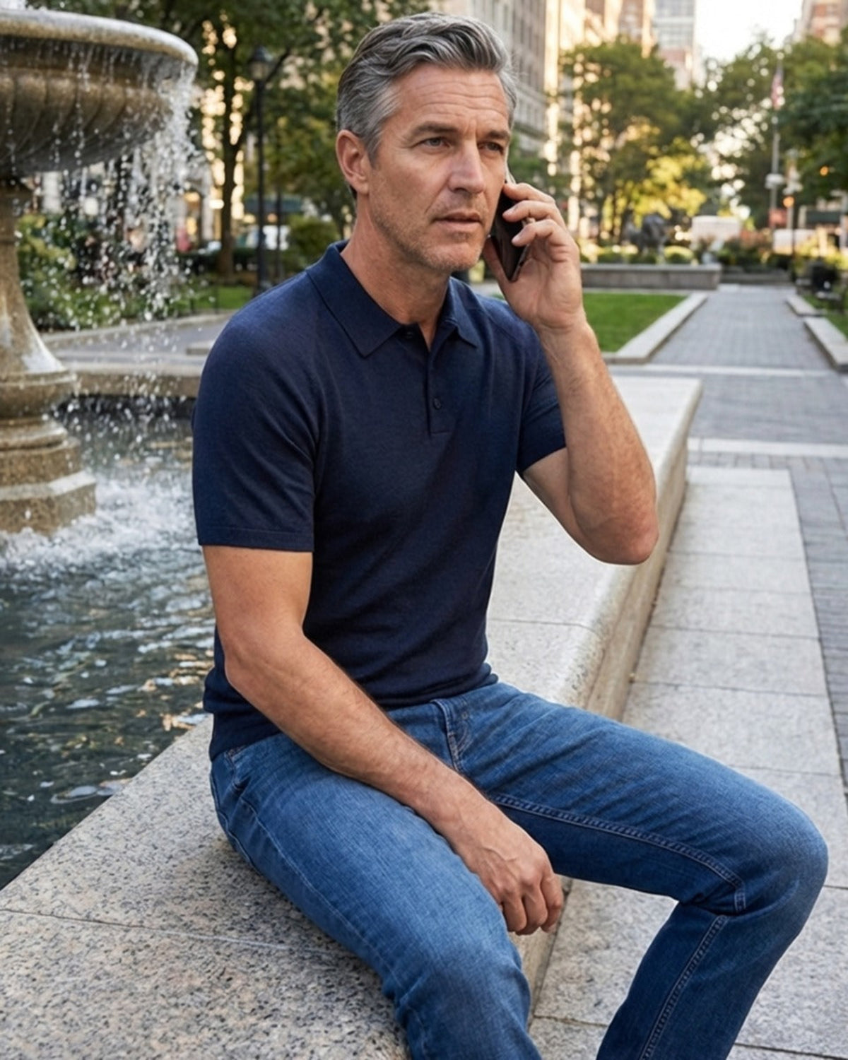 Man blue polo shirt 