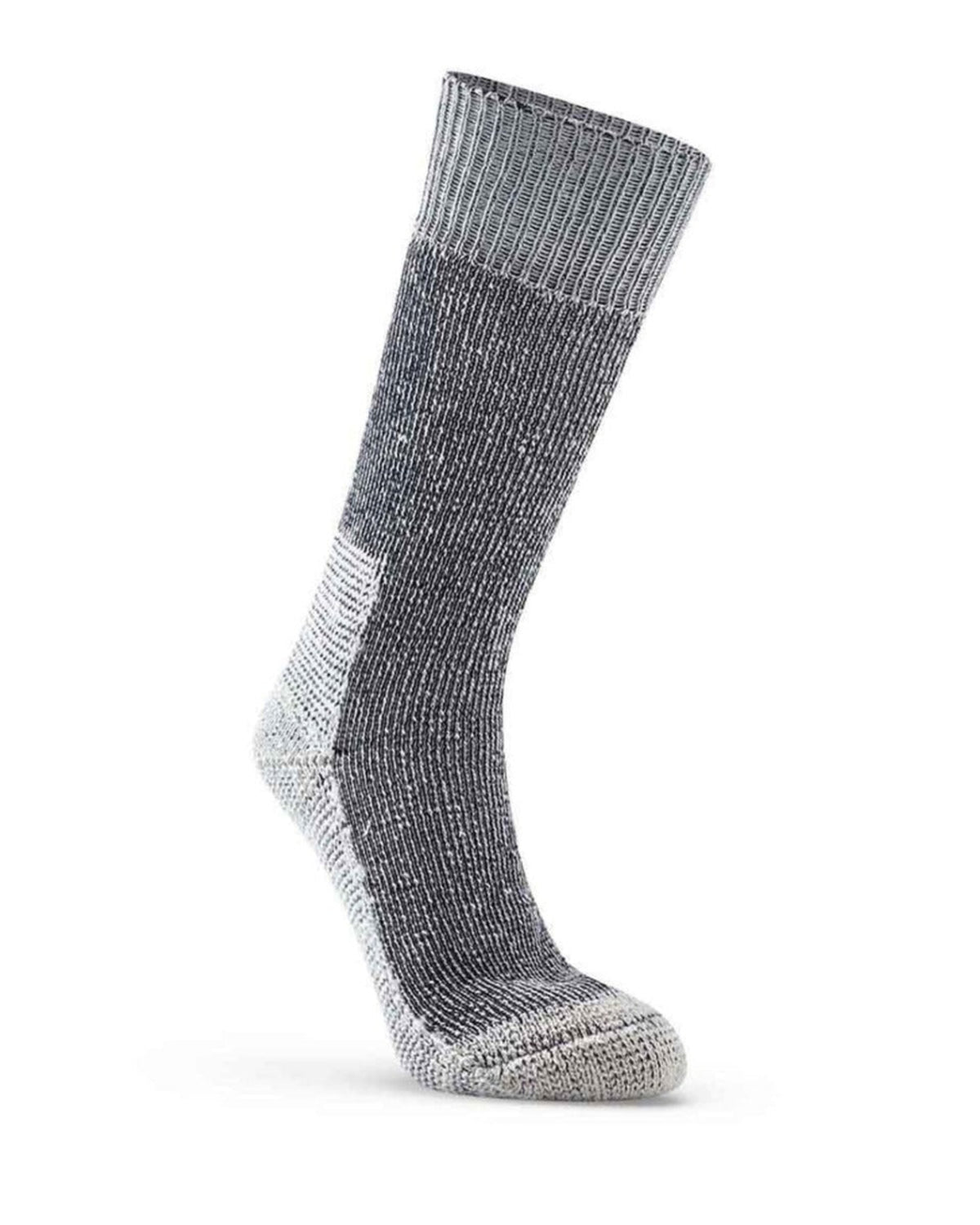 Gray wool work sock on a white background