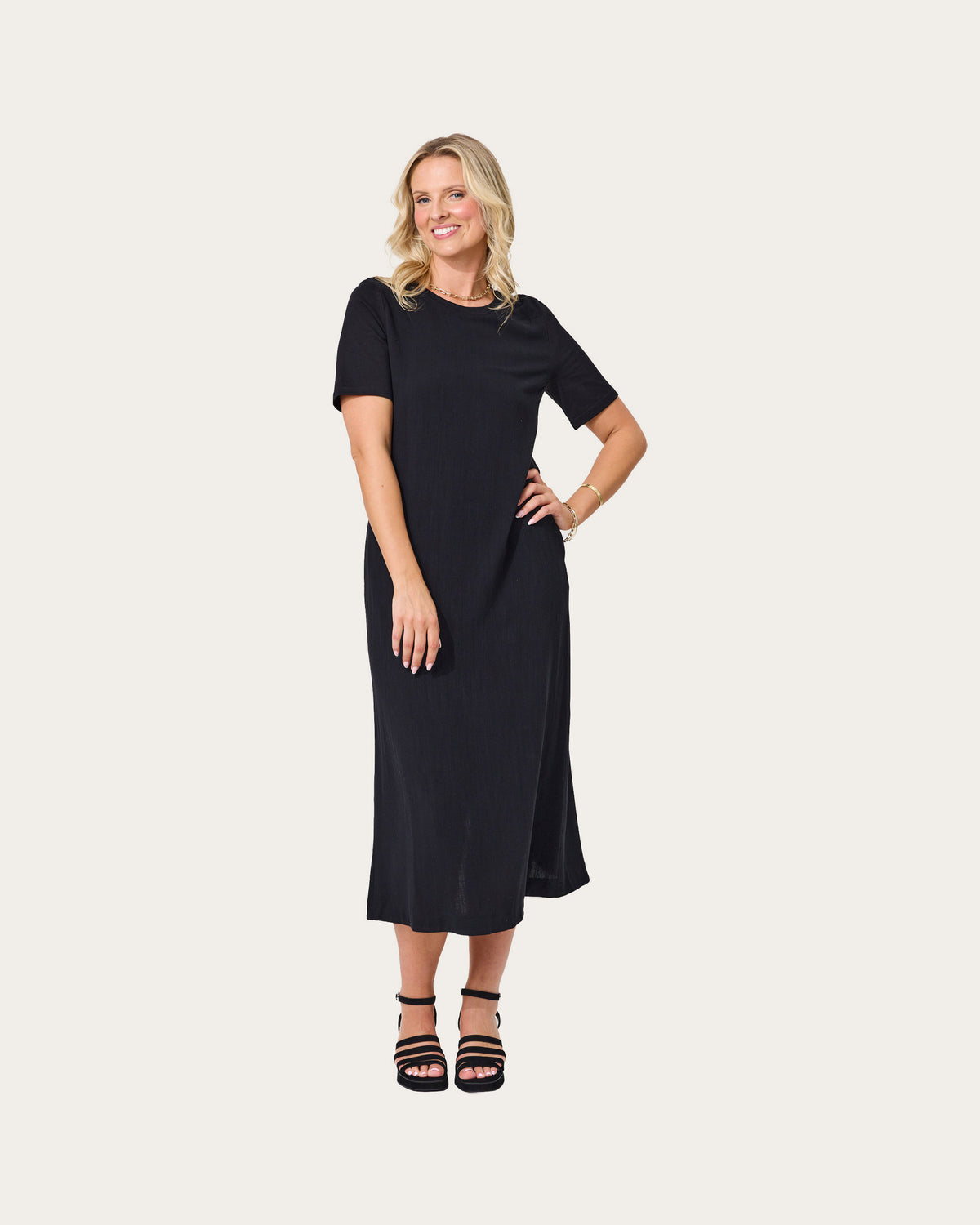 Lemon Tree Little Black Magic Linen Dress