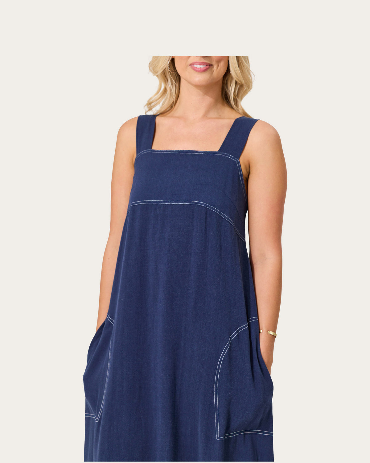 Lemon Tree Gabi Linen Pinafore Dress