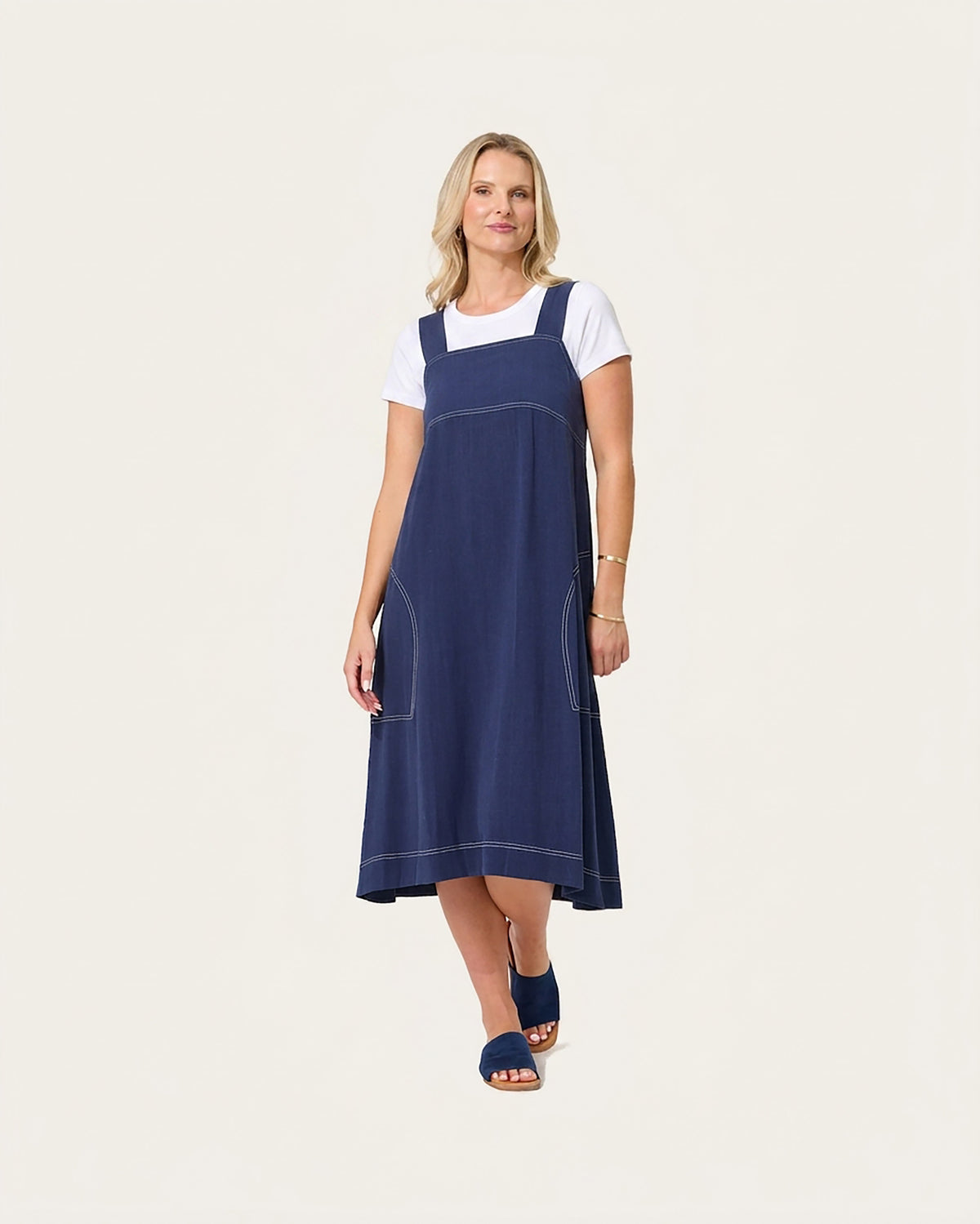 Lemon Tree Gabi Linen Pinafore Dress