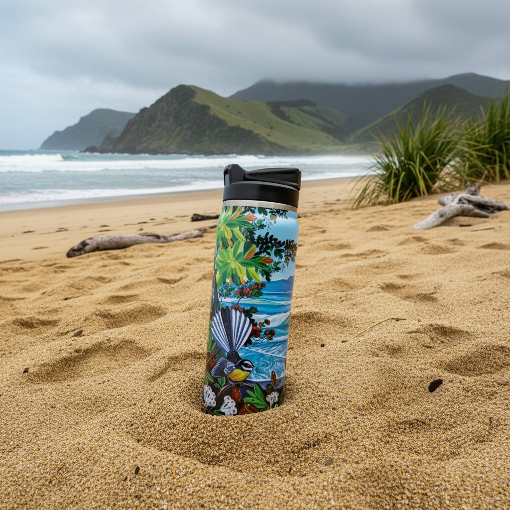 Stainless Steel Water Bottle with NZ Design