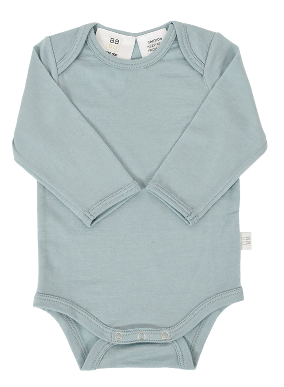 Light blue merino baby bodysuit 