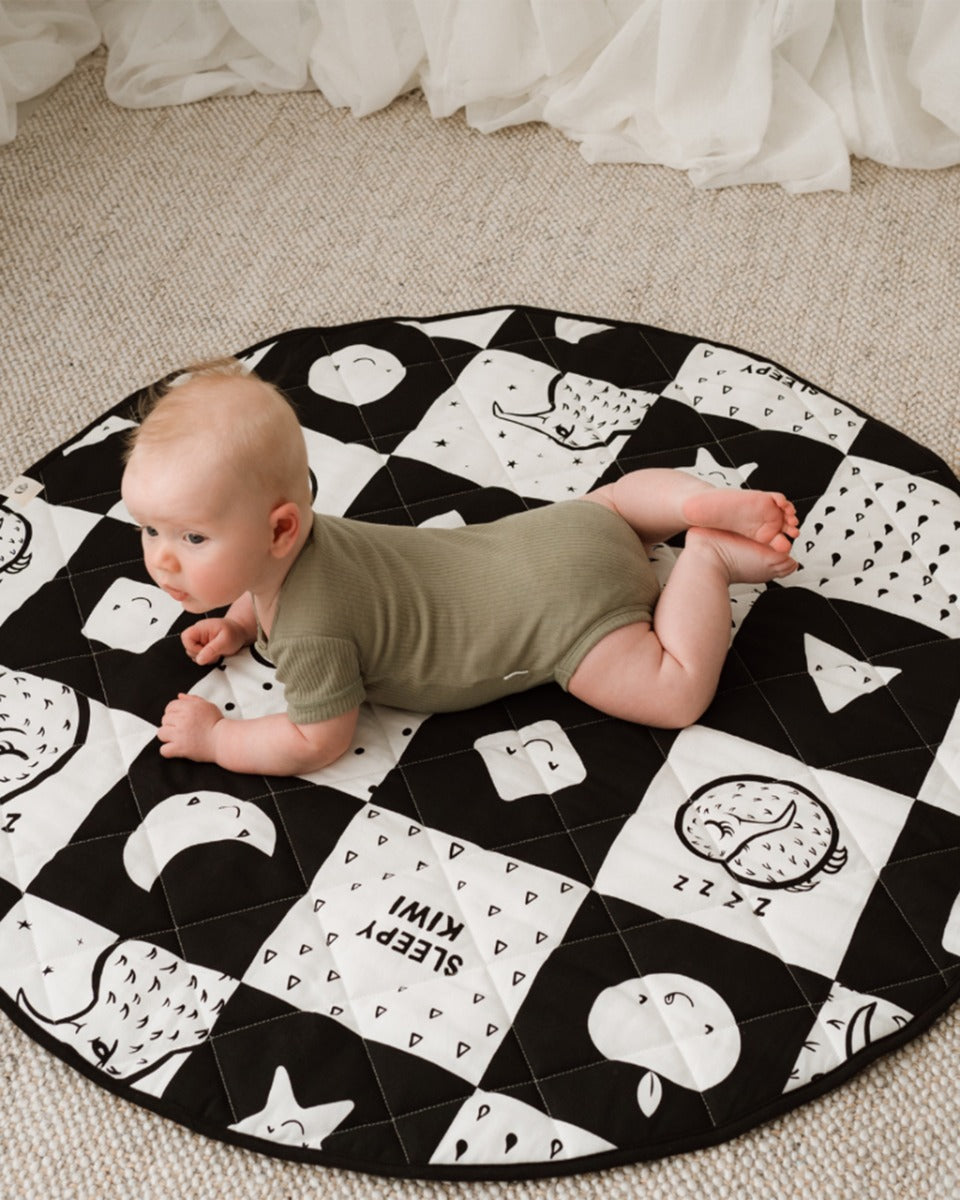 Sleepy Kiwi Quilted Playmat