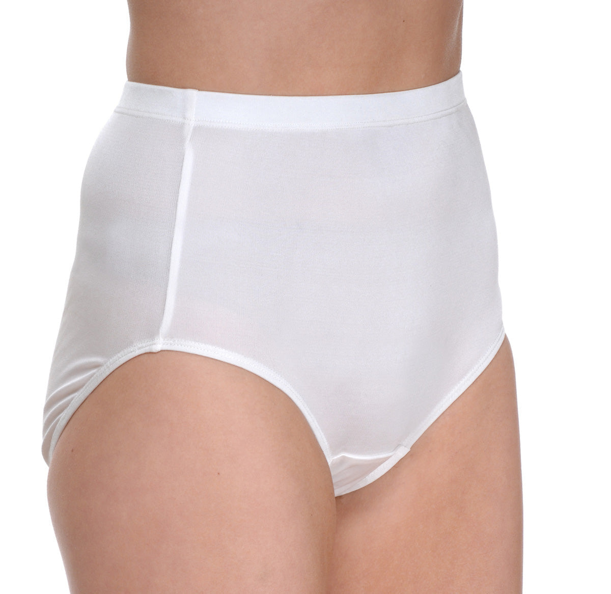 White silk  high-waisted underwear 